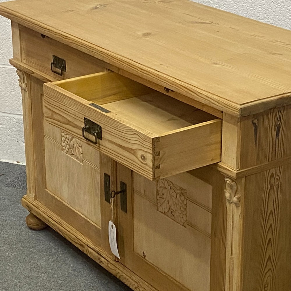 Attractive Large Old Pine Dresser Base View V