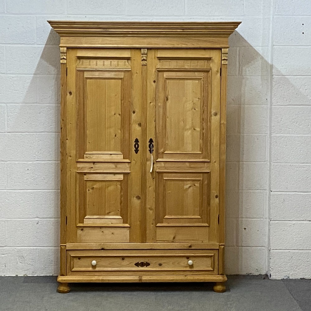 Large antique pine hall cupboard 