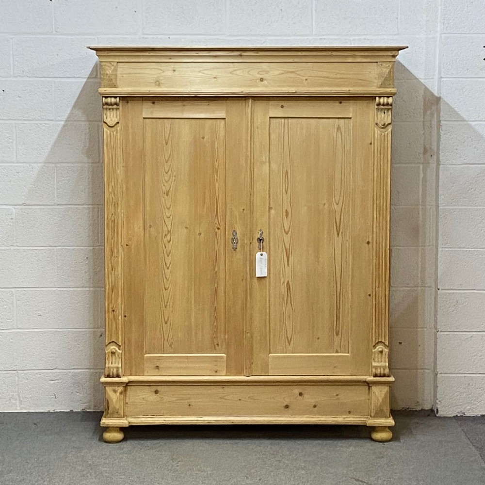 ANTIQUE DOUBLE PINE WARDROBE C.1890 (DISMANTLES)