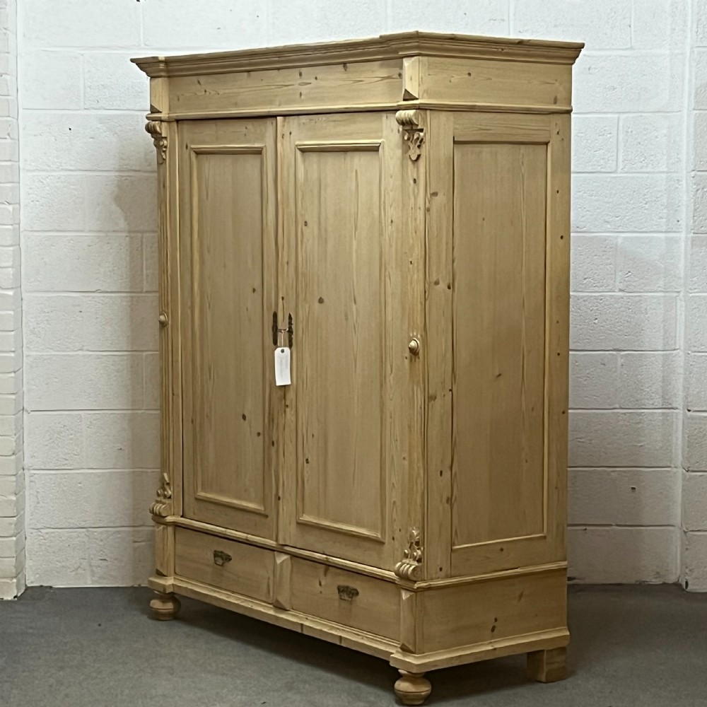 Very Large Antique Pine Wardrobe Which Dismantles  View II