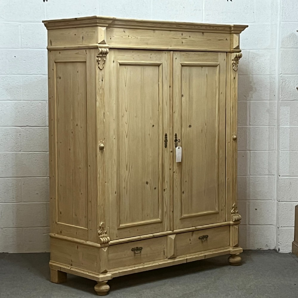 Very Large Antique Pine Wardrobe Which Dismantles  View III