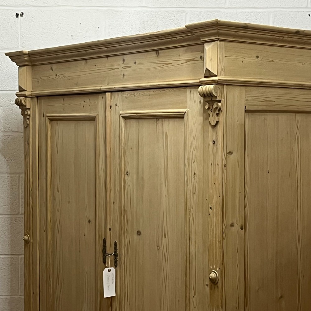 Very Large Antique Pine Wardrobe Which Dismantles  View V