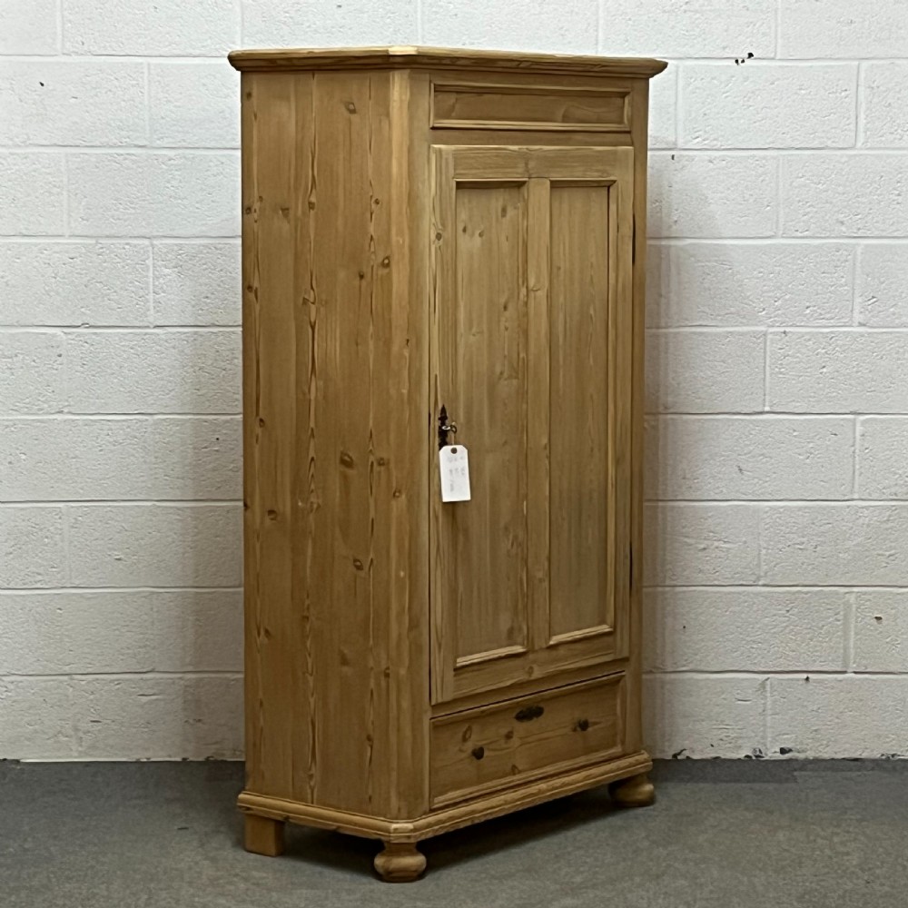 SLENDER ANTIQUE DANISH PINE SINGLE DOOR CUPBOARD View V