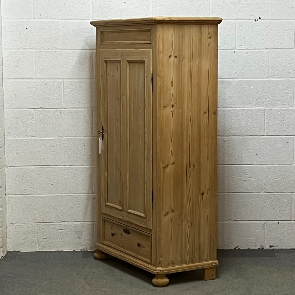 SLENDER ANTIQUE DANISH PINE SINGLE DOOR CUPBOARD View VIII