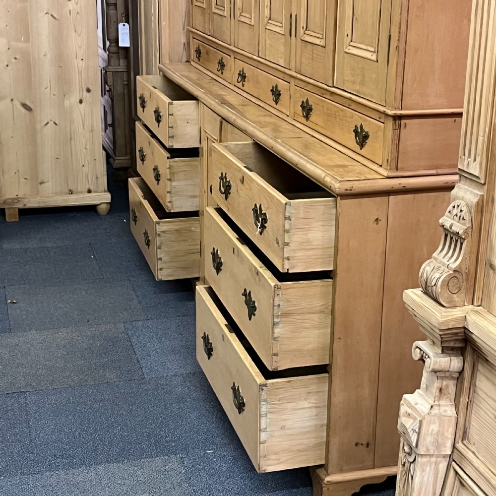 HUGE MID VICTORIAN ENGLISH PINE HOUSEKEEPERS CUPBOARD WITH DRAWERS View VII
