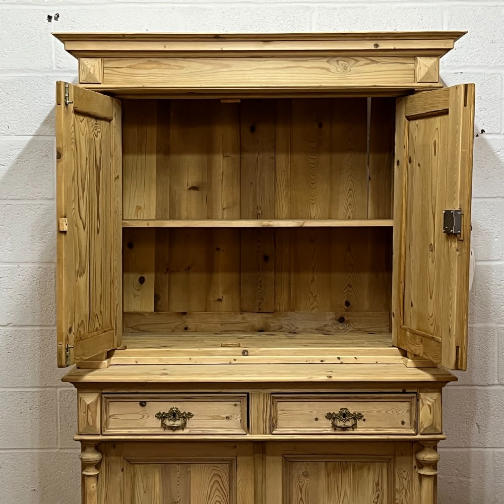 ORNATE ANTIQUE CUPBOARD ON CUPBOARD DRESSER View II