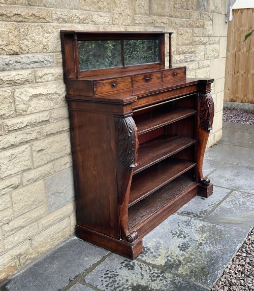 Georgian Rosewood Open Bookcase/Side Cabinet.
