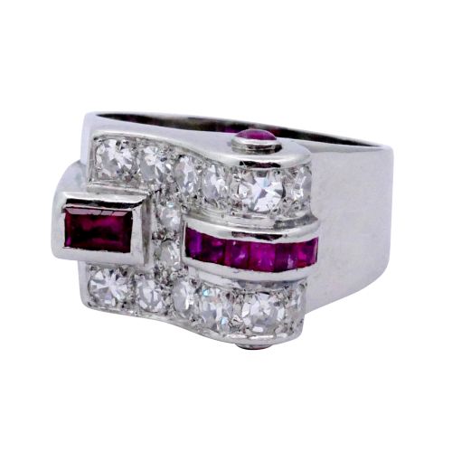 Art Deco Diamond Ruby Ring