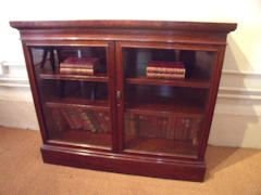 A Mid Victorian Mahogany and Amboyna Library Bookcase C 1850 
