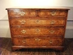 A Rare George II Burr Elm Chest of Drawers