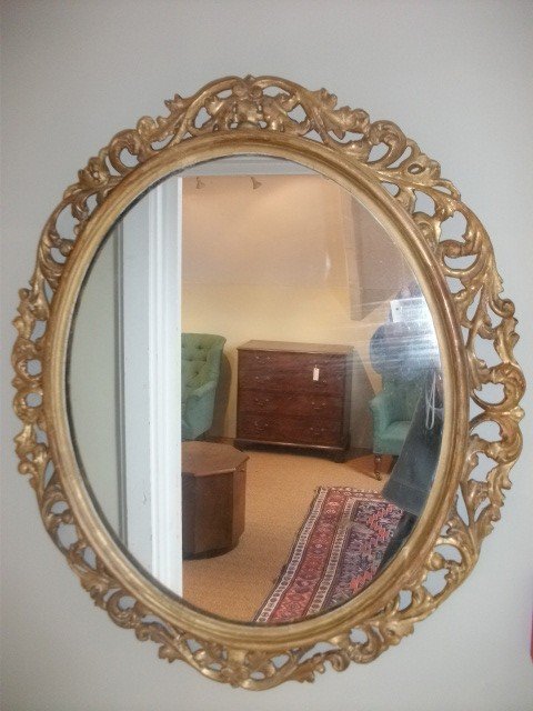 Victorian Carved Oval Mirror