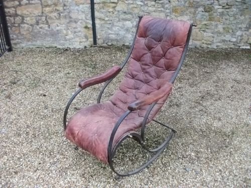 Victorian Leather Rocking Chair