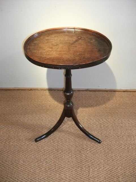 Primitive Oak Galleried Table