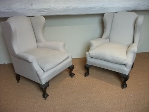 Pair of Wing Armchairs
