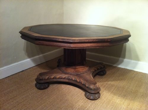 William IV Gothic Oak Library Table C 1835