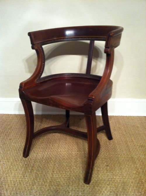 Victorian Mahogany Desk Chair C 1890