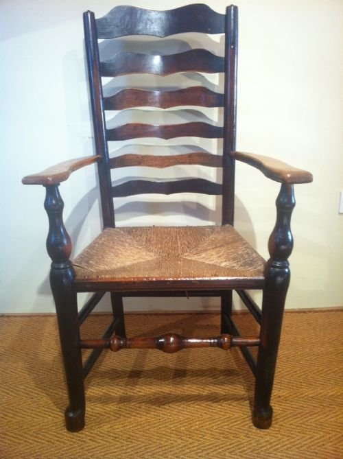 A Lancashire Ash Ladderback Armchair C1830