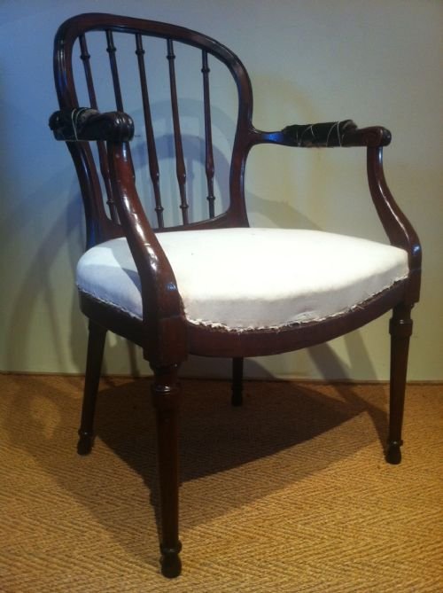 A George 111 Mahogany Desk or Elbow Chair C1780