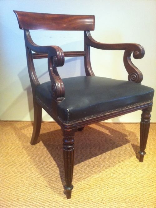 A George IV Mahogany Elbow Chair C1820 by Gillows