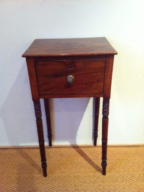 A George IV Mahogany Night Table on Turned Legs C1830. 

A George IV Mahogany Night Table C 1830