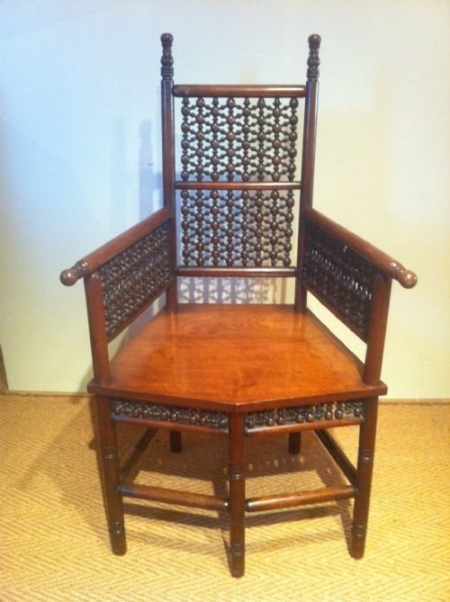 A Liberty & Co Mahogany Bobbin Turned Chair in the Moorish Taste C1890. 

