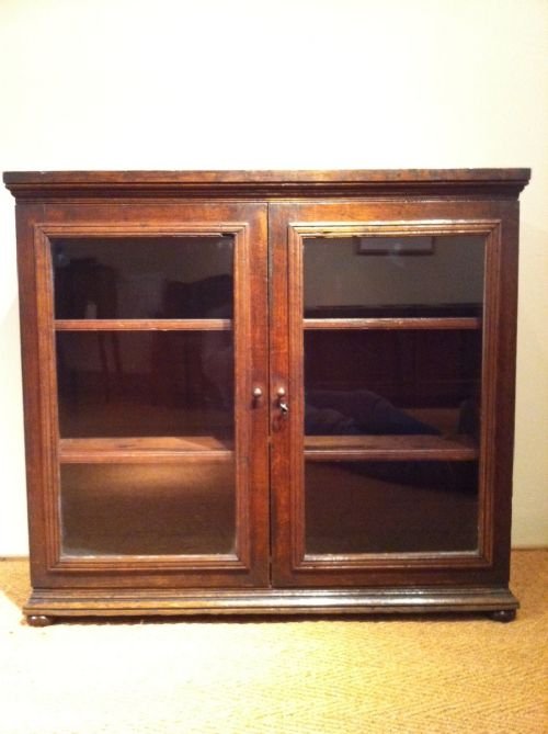 Georgian Oak Glazed Dwarf Bookcase C 1820