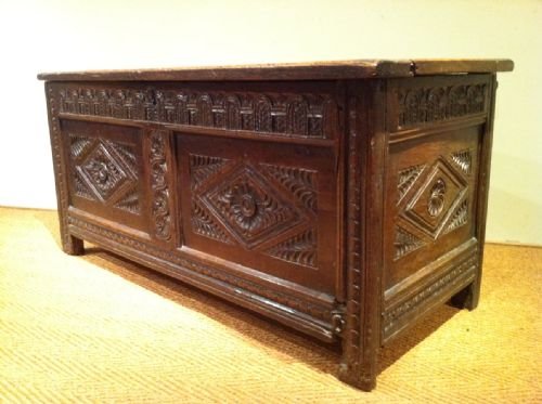 A Charles 11 Oak Coffer C 1660