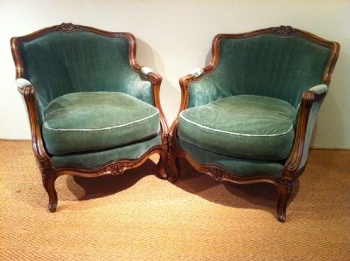 A Pair of French Beech Louis XV Style Armchairs C 1880