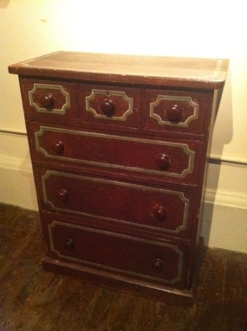 Mid Victorian Painted Chest of Drawers C 1870
