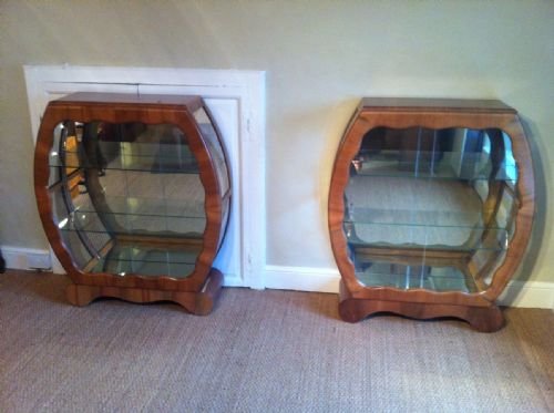 A Stylish Pair of Art Deco Walnut Cabinets C1930