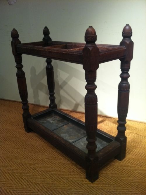 A Gothic Reform Oak Stick Stand C1880