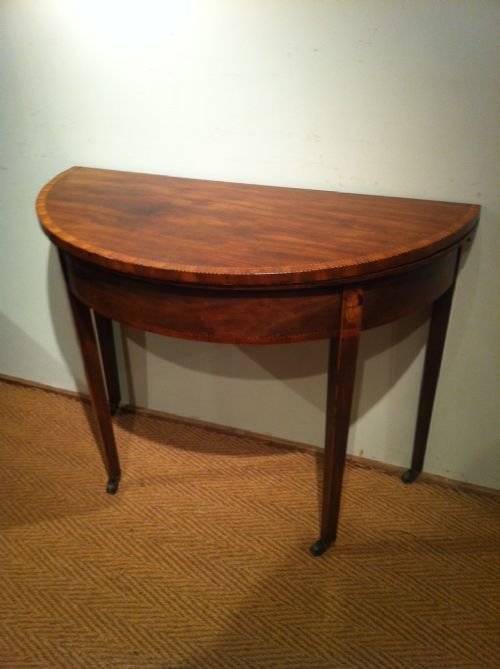 A George 111 Mahogany Half Round Tea Table C 1790