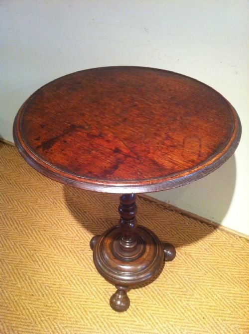 A Late 17th C Dutch Oak Barley Twist Tripod Table C 1690