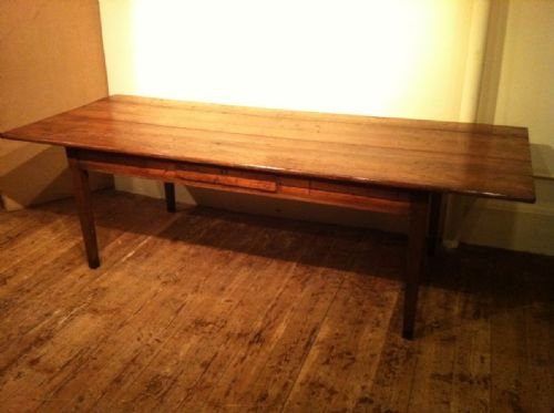 A Large French Pine Farmhouse Table with the Original Patinated Finish . Mid 19th C