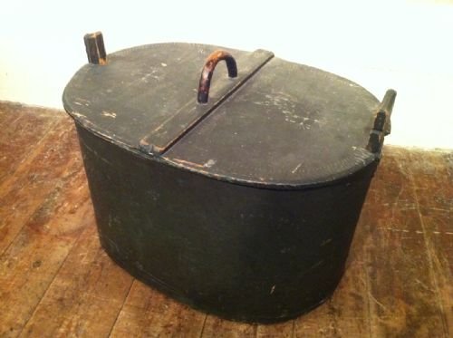 A Large Late 19th C Scandinavian Painted Storage Box with Original Paint and Pinwork Decoration