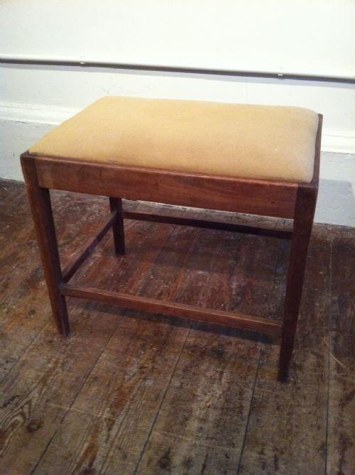 A 19th C Faded Mahogany Rectangular  Stool with Drop in Seat  

