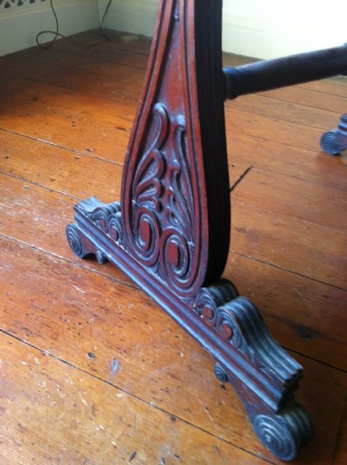 fig 1. A George 1V mahogany and Marble topped Centre table attributed to William Trotter c 1825.