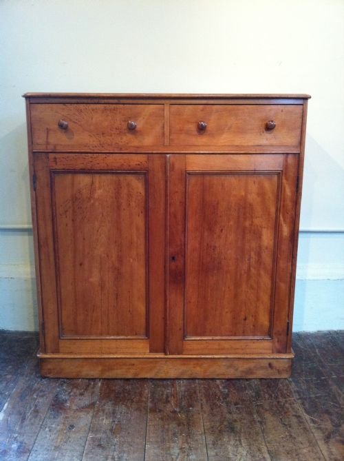 A Victorian Satinbirch Side Cabinet C 1880 with a Pair of Drawers Above 2 Cupboard Doors.