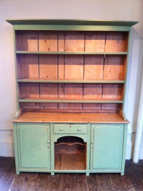 A Somerset Green Painted Pine Dog Kennel Dresser C 1860
