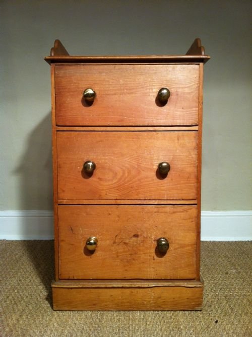 A Mid 19th Century Pine Three Drawer Chest of Small Size