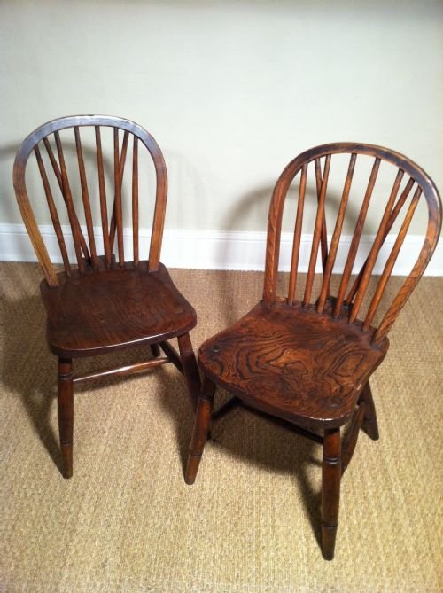 Two Early 19th Century Elm Wycombe Windsor Chairs