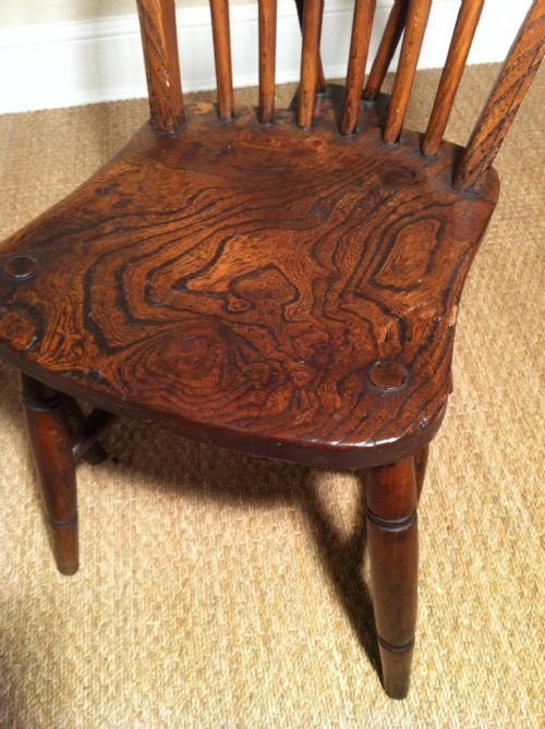 fig 1. Two early 19th century elm Wycombe Windsor Chairs