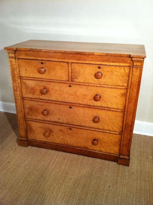A William IV Architectural Birds Eye Maple Chest of Drawers C1835