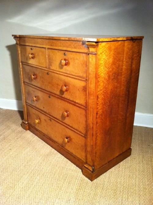 fig 1. A William IV architectural birds eye maple chest of drawers c1835