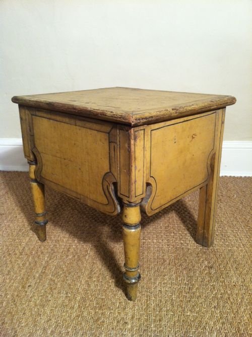 A Regency Faux Bamboo Painted Box Commode or Stool C1830