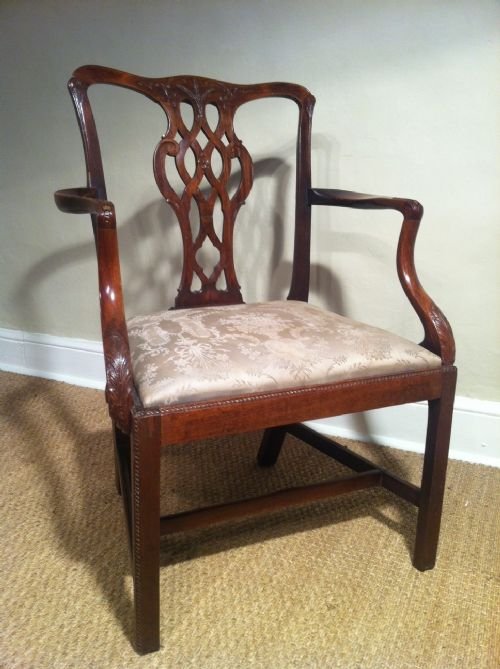A George 111 Mahogany Chippendale Period Elbow Chair  C1770