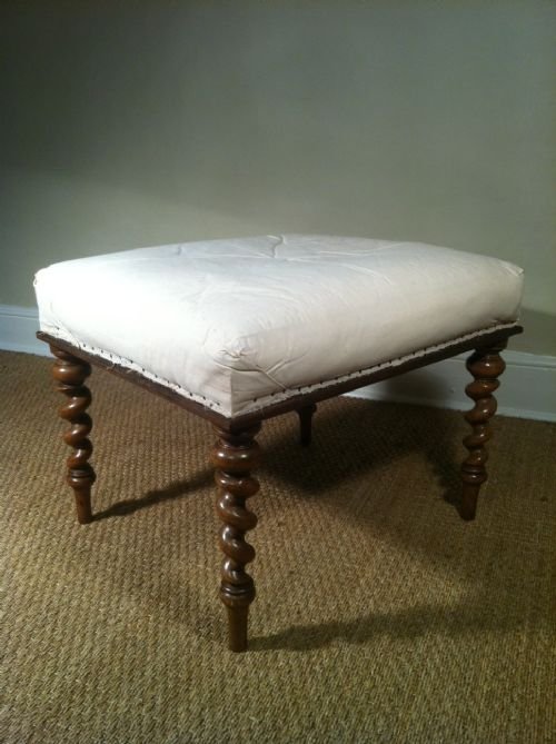 A Large Victorian Satinbirch Stool C1870