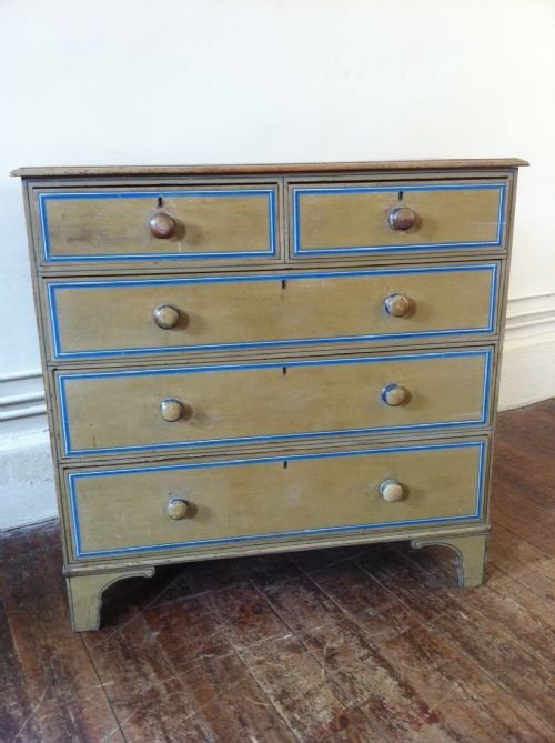 fig 1. A Regency Painted Chest of Drawers with original decoration C1820.