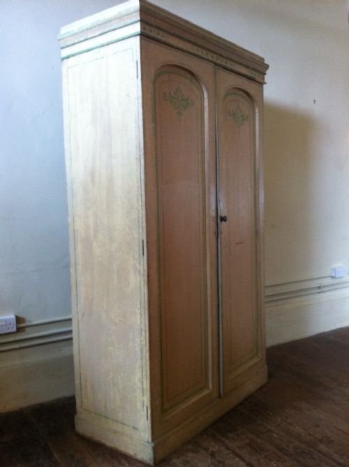fig 1. A mid 19th c painted wardrobe with original decoration