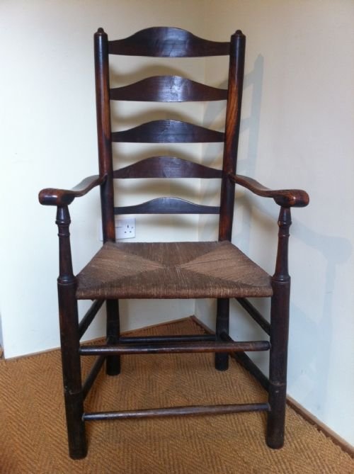 A Late Georgian Ash and Elm Ladderback Chair C 1820